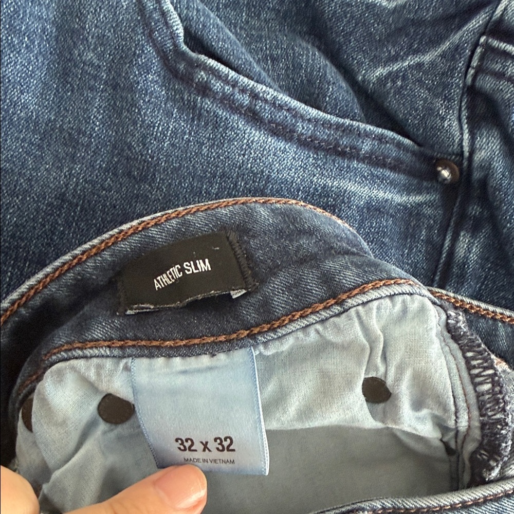 Express Dark Blue Straight Leg Jeans - Picture 3 of 3